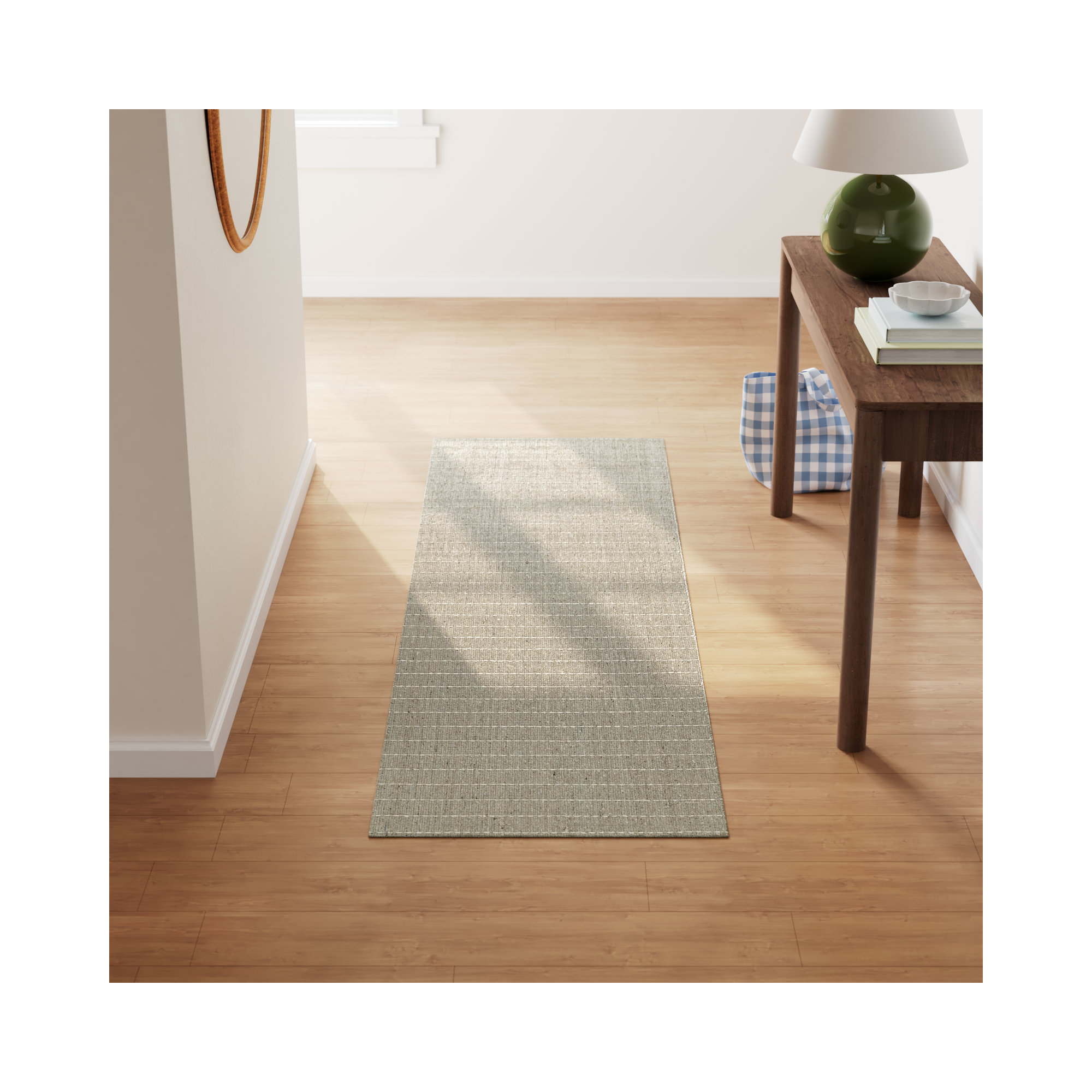 Amita Handmade Natural Rug, Runner 2'3" x 8'
