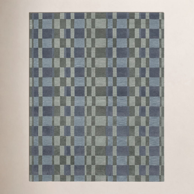 Catrine Gemo Hand Tufted Wool Indoor Rug, Green, Rectangle 3' x 5'