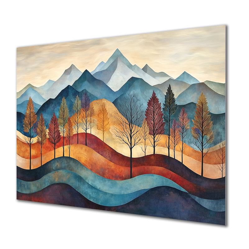 Automne, montagne, auvent I - montagnes, impression sur métal, H 12 po x l 20 po