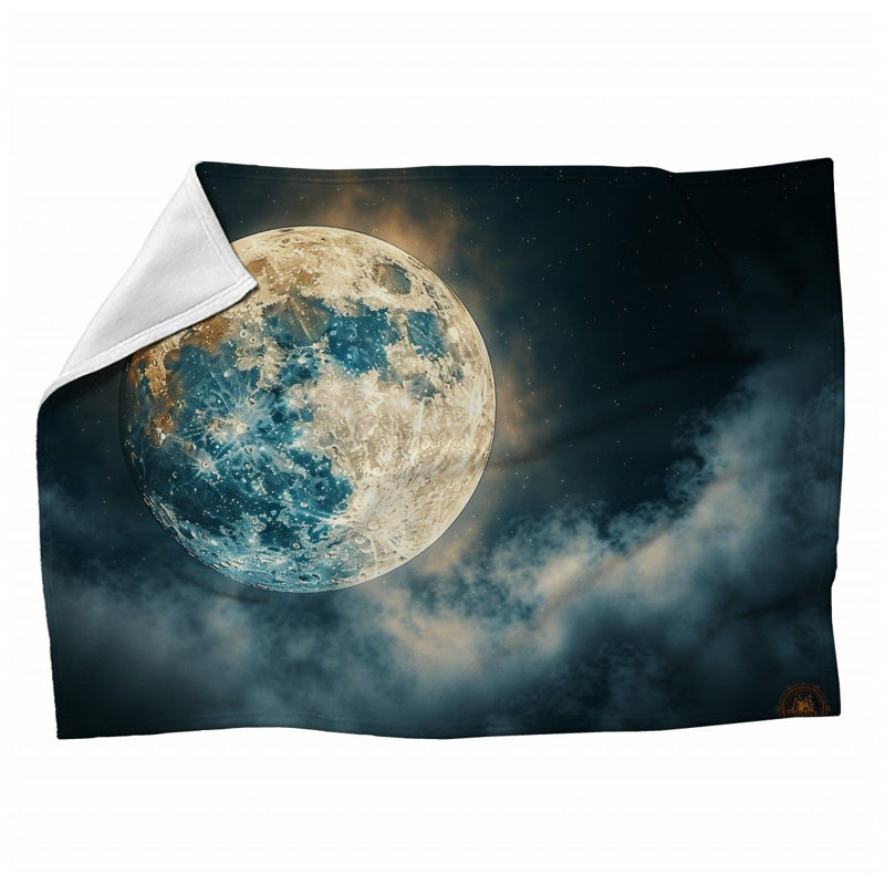 Jeté en molleton Full Moon - Jetés d'astronomie pour canapés ou lits 12370, Grand lit