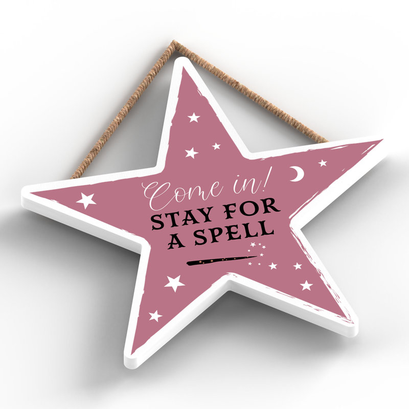 Witch Come In Wooden Star Plaque