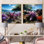 «Beachside Coral Starfish Photo I - Coastal Beach», ensemble de 2 reproductions d'art sur toile