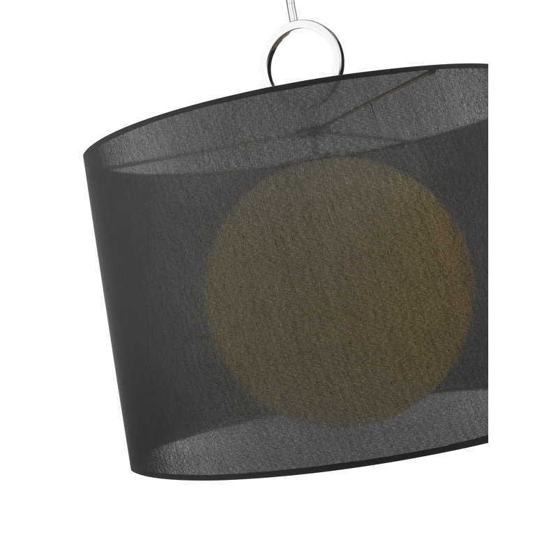 Luminaire suspendu cylindrique à 1 lumière Cayenne, H 22,75 po x l 24 po x P 24 po, Noir
