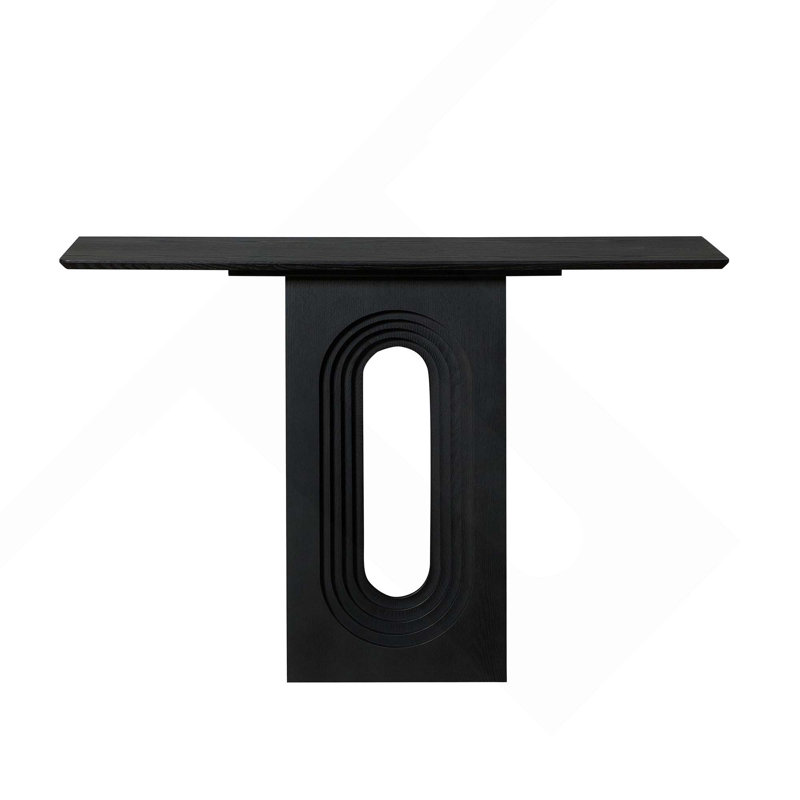 Console moderne et étroite avec un design bouclé unique pour l'entrée du couloir, Noir