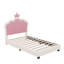 Lit simple tapissier Princess avec tête de lit couronne-236897317