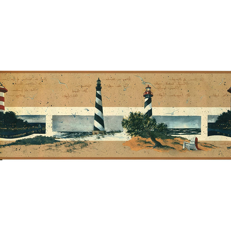 Bordure de papier peint phare Gloria L 15 pi x l 9 po, Brun