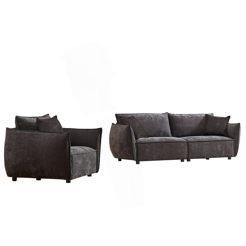 Canapé 3 places + canapé 1 place, canapé de salon moderne, canapé confortable, Noir