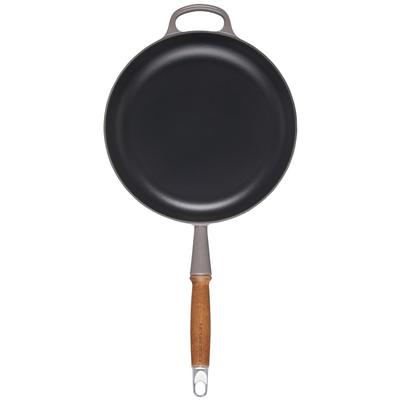 Le Creuset Enameled Cast Iron Alpine Wood Handle Fry Pan, 2.25Qt. - Flame, Oyster