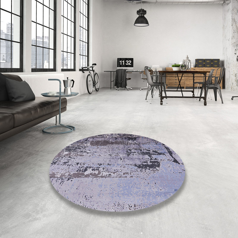 Tapis abstrait gris, Rond 3 pi