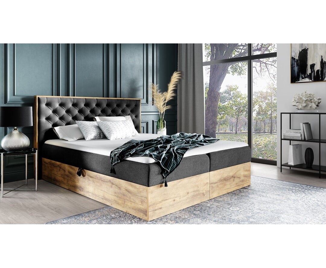 Boxspringbett Colby mit Topper und Bettkasten