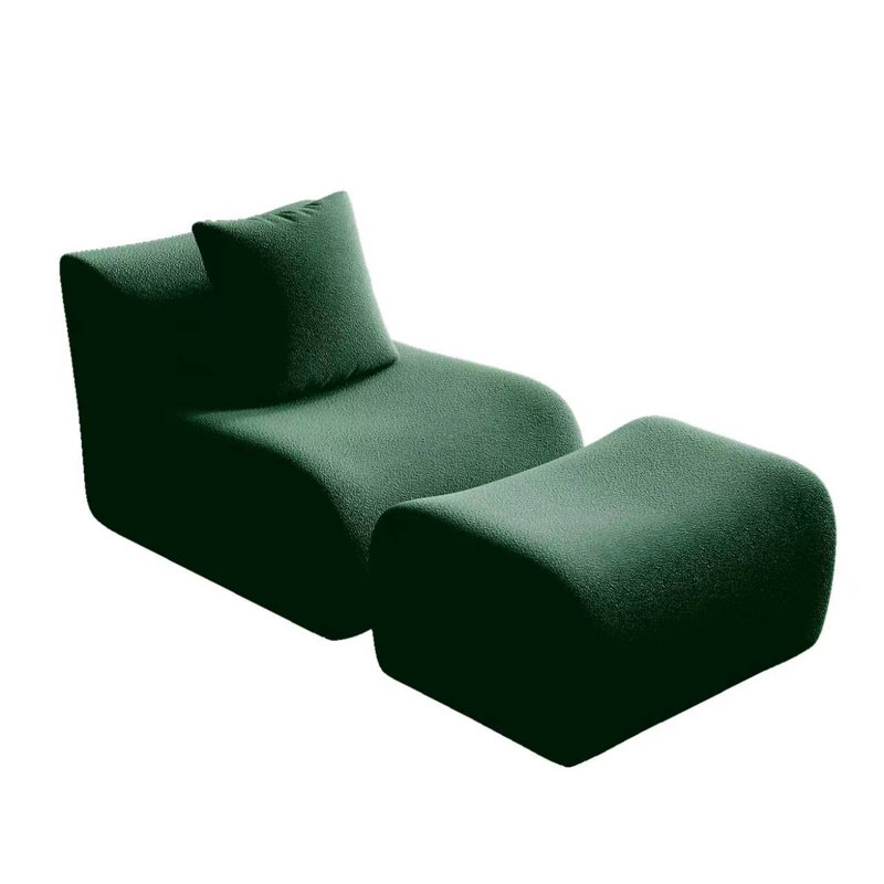 Canapé doux en tissu pelucheux sans os, sans assemblage requis, conception épurée, conception antidérapante 32D, éponge haute densité pour salon, chambre à coucher, vert