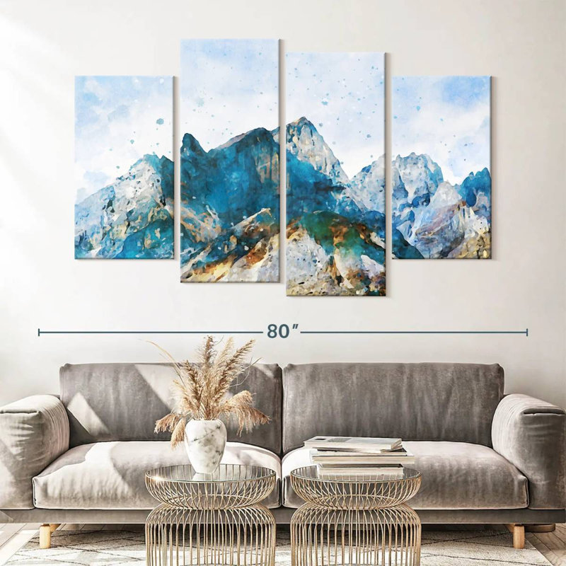 «Mountain Scene», reproduction d'art sur toile, H 68 po x l 42 po x P 1,25 po