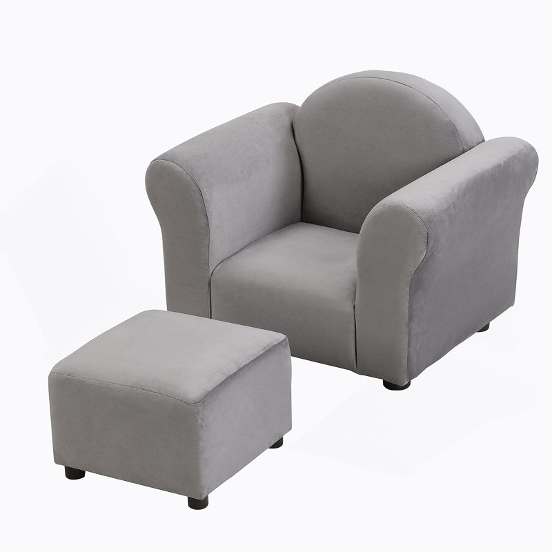 Recliner Chair, Kids Upholstered Couch With Ottoman