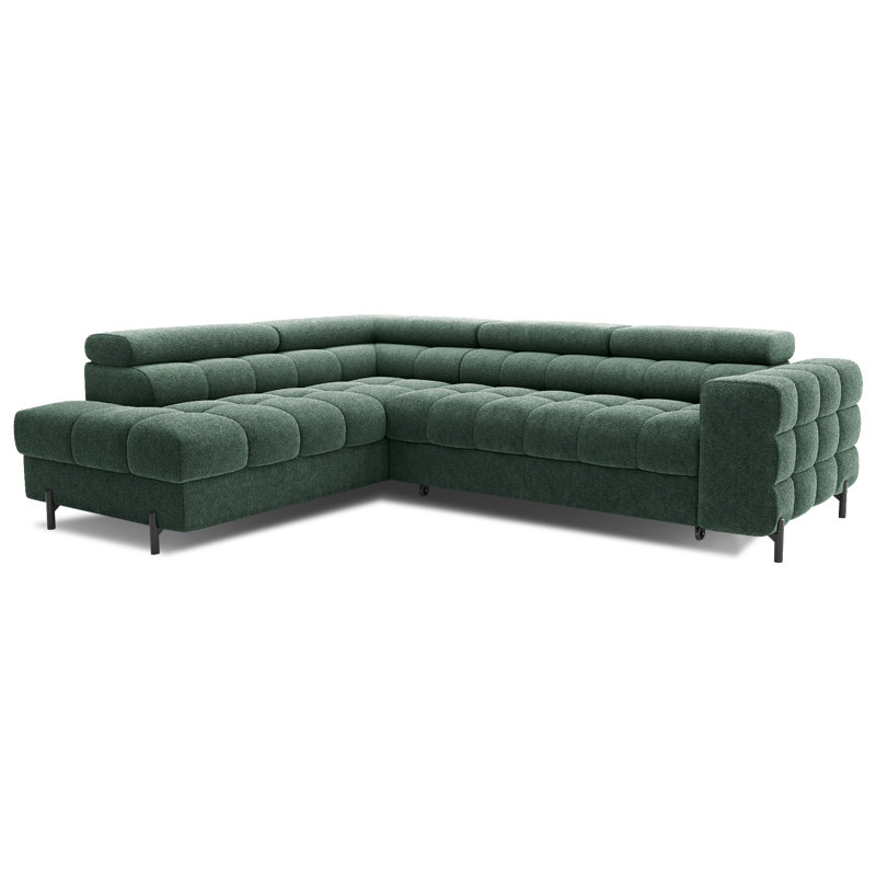 Burglind 5 Seater Sofa Bed, Left Hand Facing, Dark Green Amore 35
