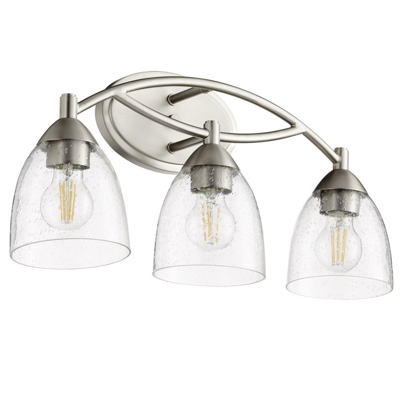 Éclairage pour salle de bain 3 lumières à intensité variable Curtis, Nickel satiné
