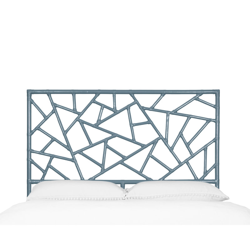 Tiffany Wicker/Rattan Open-Frame Headboard, Queen, Regatta Blue