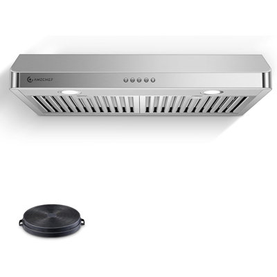 Hotte sous-armoire Amzchef 30 po, 750 pi³ / min, hotte de cuisine en acier inoxydable 750 po³, ventilateur à 3 vitesses, contrôle par bouton, lumières DEL lavables au lave-vaisselle, filtre à trois sorties