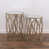 Margueriette Mirrored Glass Top Nesting Tables