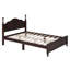 Agrégat d'ameublement de chambre à coucher en noyer foncé - Lit plateforme en bois robuste et deux tables de chevet pratiques 3: Offre spacieuse et beaucoup de rangement