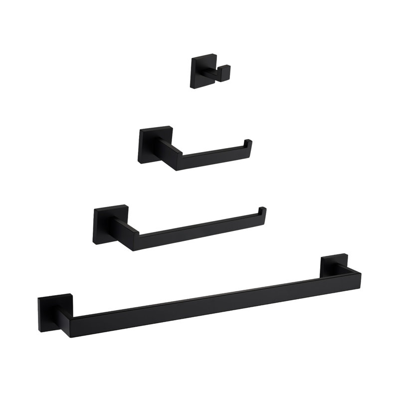 4 Bathroom Hardware - Made Of 304, Rust- Sturdiness. Versatile For Different Rooms. Modern Feature, Scratch- Surface. Simple Install With Supplied Kit 304 Material, Reliability. In Various Areas.