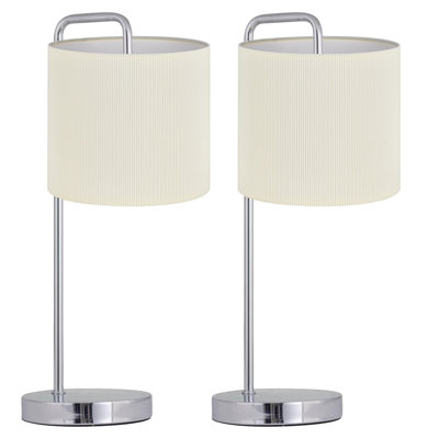 Mitsuyoshi 46cm Polished Chrome Plate Table Lamp Set