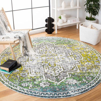 Tapis oriental vert / gris