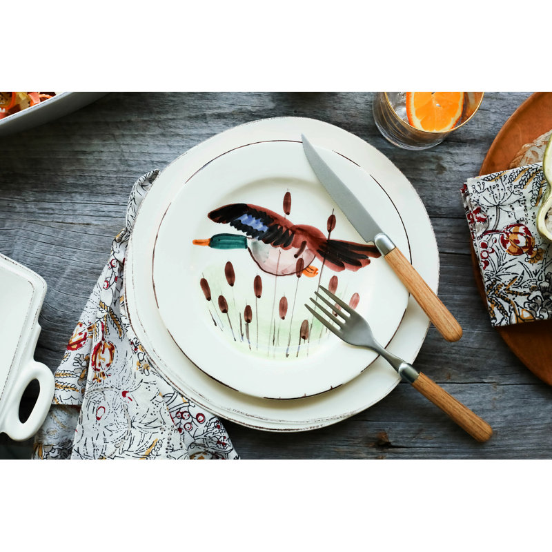 Lastra Handmade Stoneware Appetizer Plate, Linen