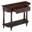 Console étroite avec coin incurvé, table de hall d'entrée rétro avec tiroir supérieur et tablette ouverte, tables de console avec canapé pour le hall d'entrée, le couloir et le salon-759372356