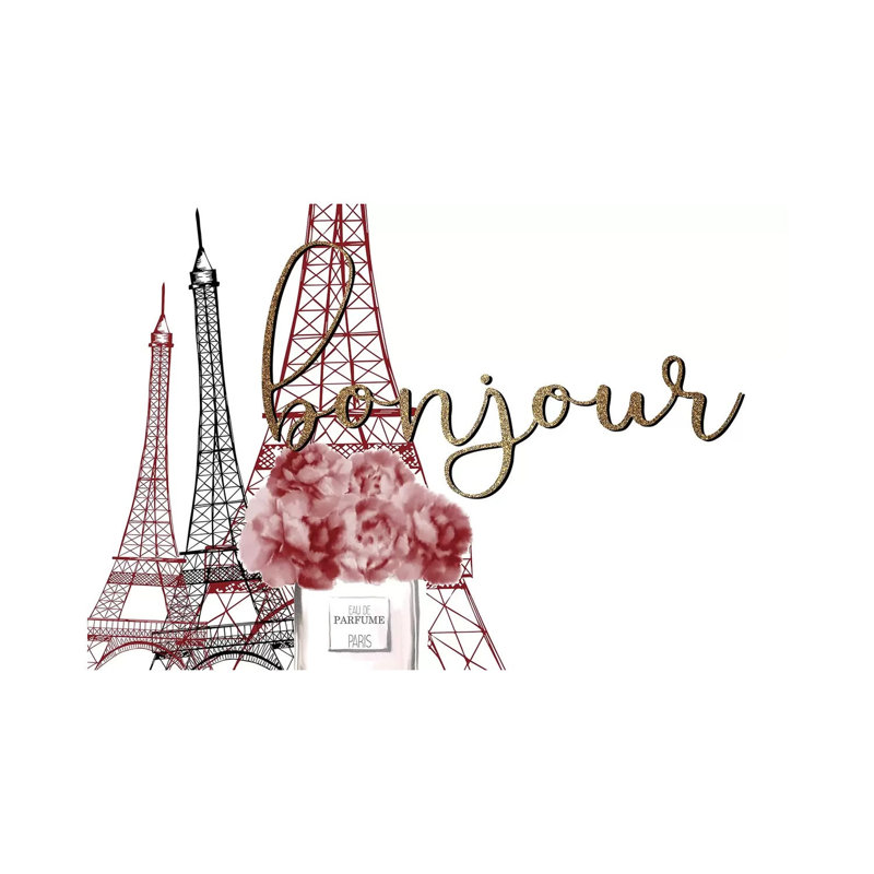 From Paris V Red 1 Piece Wrapped Canvas Wall Art, 20.32cm H x 30.48cm W x 1.905cm D