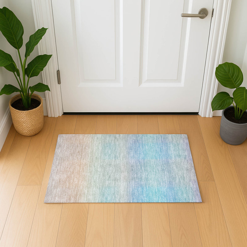 Premium Machine Washable Lubbers AMF1735 Squares Rug, Rectangle 1'8" x 2'6"