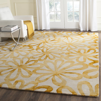 Tapis beige en laine / coton touffeté à la main Narmada
