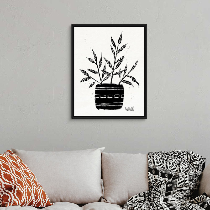Art mural sur toile Botanical Sketches, Toile avec cadre noir, H 32 po x l 26 po