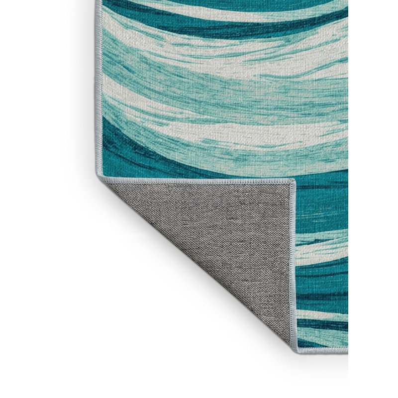 Washable Tropical Waters Coastal Area Rug, Rectangle 5' x 7'