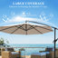 Parasol en porte-à-faux Wetumka avec base incluse, parasol d'extérieur avec base lestée pour patio-1084054578