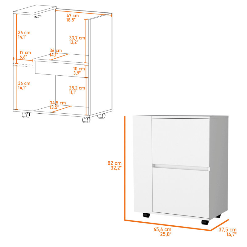 2 chariots blancs pour la décoration intérieure et un bar polyvalent avec rangement fonctionnel, Blanc