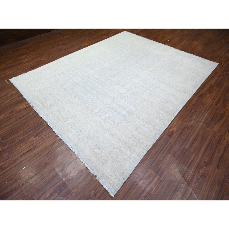 Tapis oriental gris en laine noué à la main 8 pi x 9 pi 10 po BCFD5FE61C774DED86A757D1EA52A182