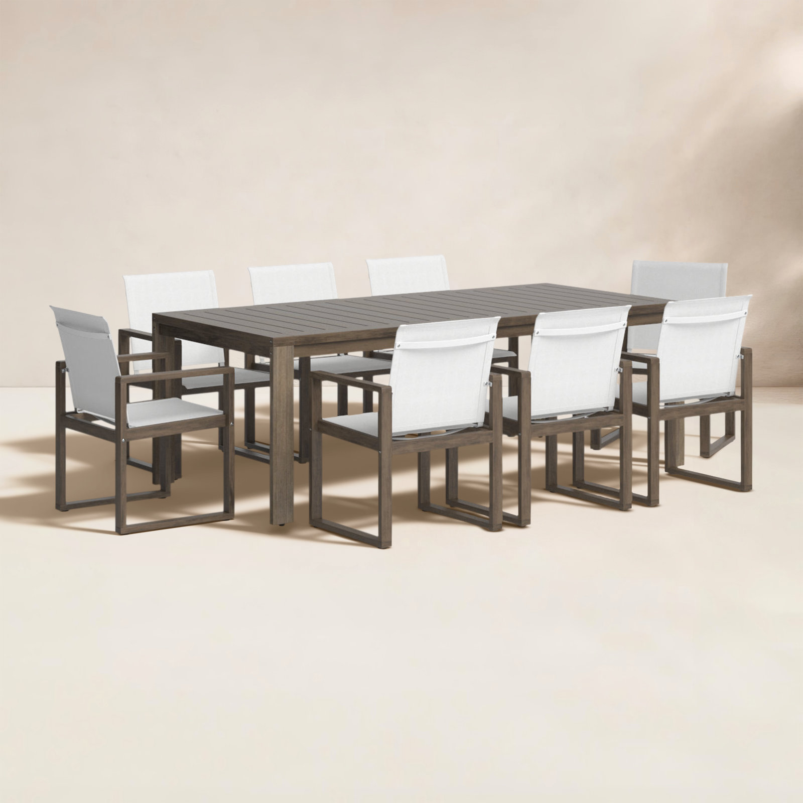Joly 87" Eucalyptus Patio Dining Set
