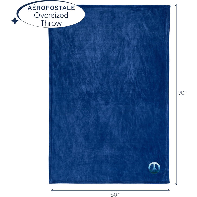 Jeté en peluche doux Aeropostale, Bleu marine