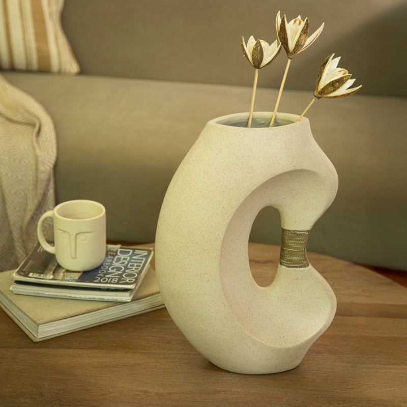 Grand vase de table Curva 25,5 "Curva, H 25,5 po x l 5,5 po x P 10,5 po