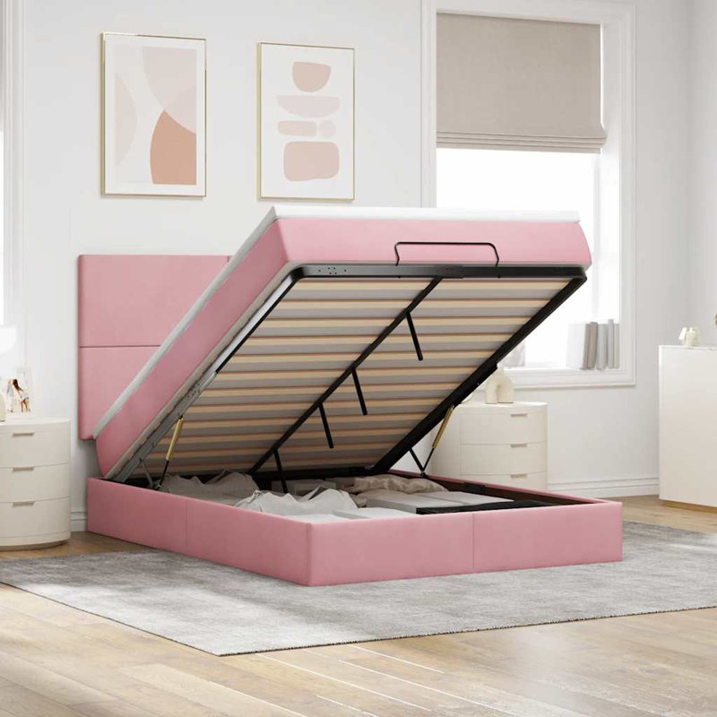 Upholstered Ottoman Bed with Mattress