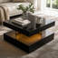 Charvez Square High Gloss LED Coffee Table with Open Storage-1678105216-1737531412