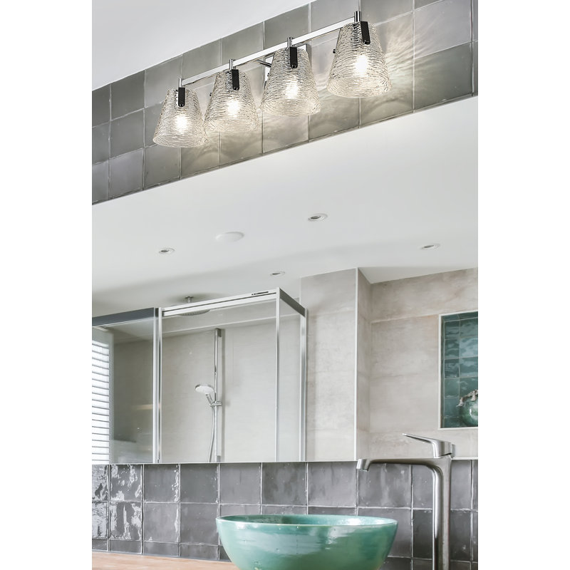 Éclairage pour salle de bain 4 lumières Crislynn, Chrome