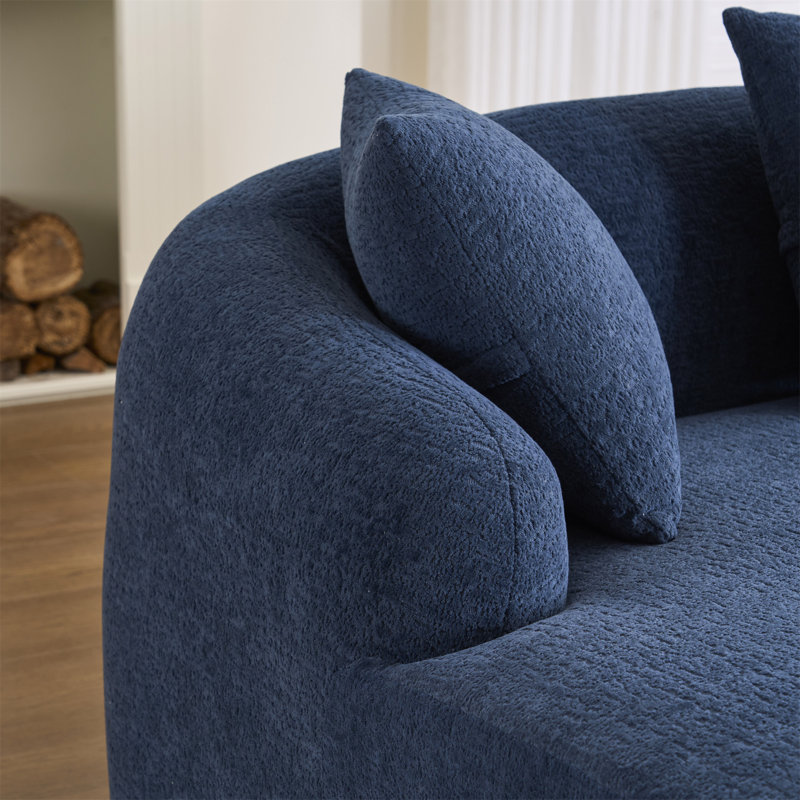 Canapé à compression Boneless, Navy Blue Chenille