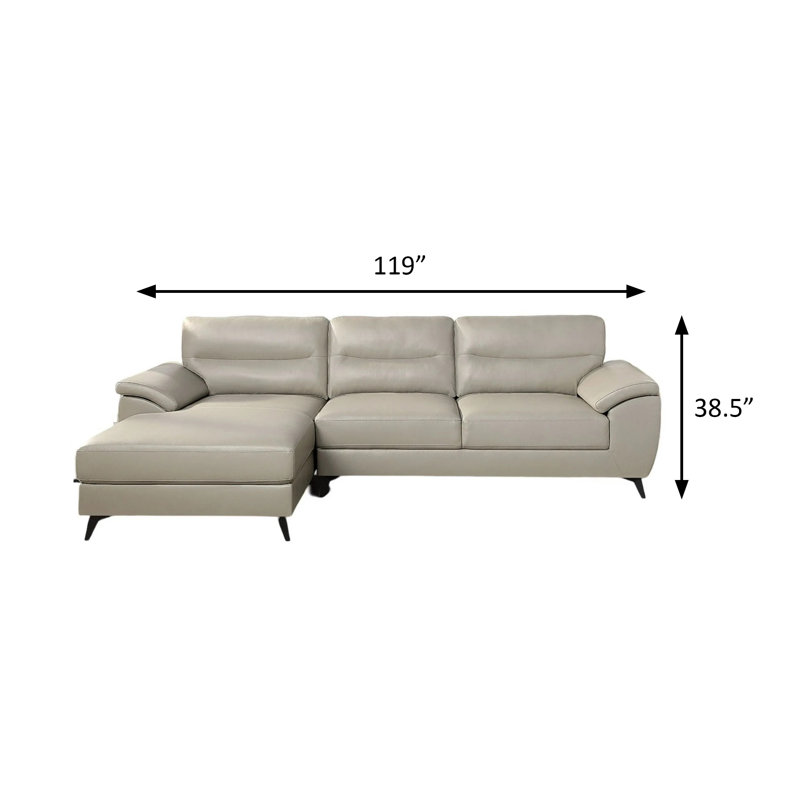 Canapé modulaire Mid-Century 119 po, taupe
