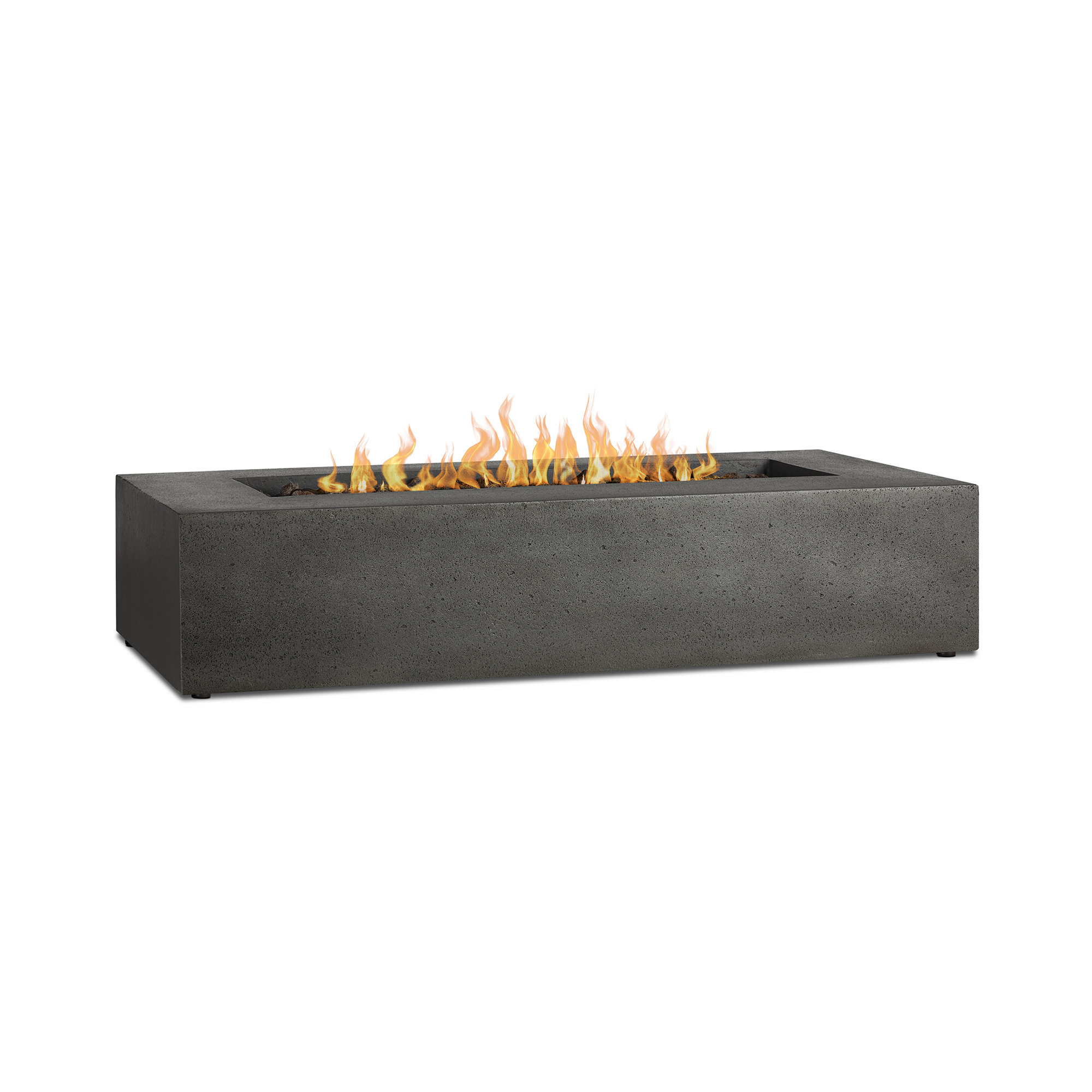 Geneva Outdoor Rectangle Fire Pit Table, 12.75" H x 56.5" W x 28.5" D, Carbon