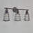 3 light brown finish bathroom wall sconce