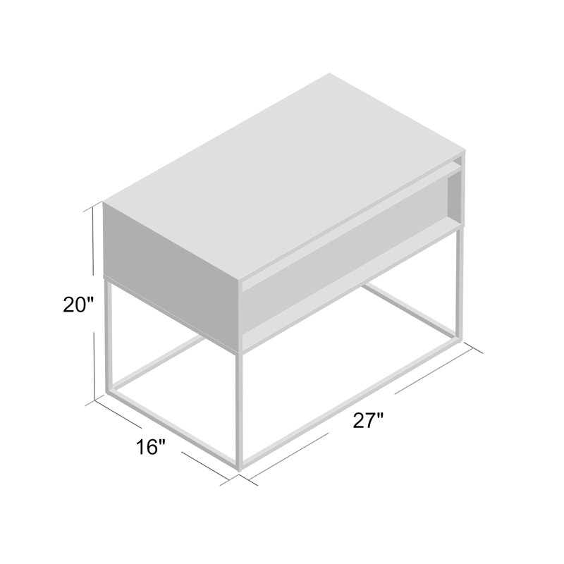 Rule 1 - Drawer Nightstand, Black/Walnut