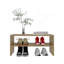 Range-chaussures à 2 tablettes en chêne naturel