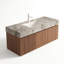 Armoire de salle de bain murale 24 po pré-assemblée, structure en contreplaqué avec 2 portes, comptoir d'évier en céramique encastré avec trou de robinet pré-percé-132392673-132392674