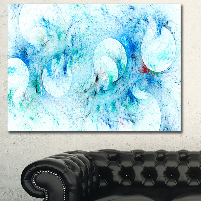 « blue white fractal glass texture », impression sur toile tendue, H 30 po x l 40 po x P 1 po